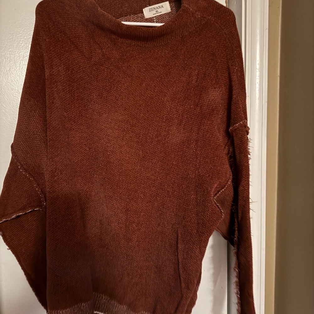 Zenana Outfitters Women's Chocolate Brown Sweater
